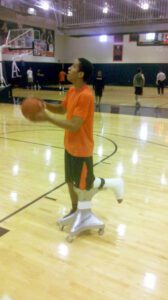 Malcolm Brogdon using RollerFoot during foot injury recovery at the University of Virginia